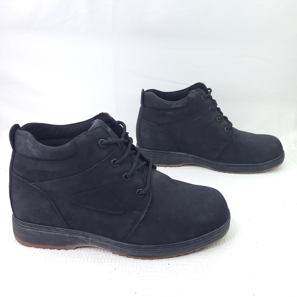 CALTO 4 Inches Elevator Height Increasing Hidden Heel Boot Black Shoes Size 7.5 - Picture 1 of 10